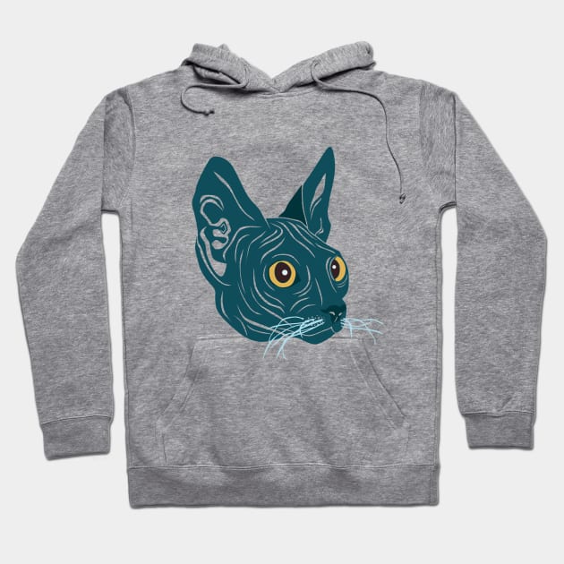 Blue cat. Hoodie by candelanieto